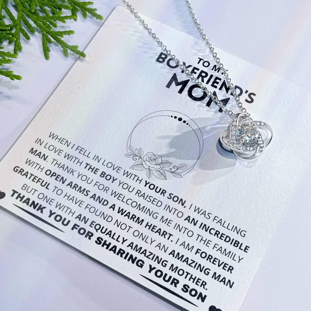 Boyfriend's Mom Gift-Forever Grateful- Love Knot Necklace