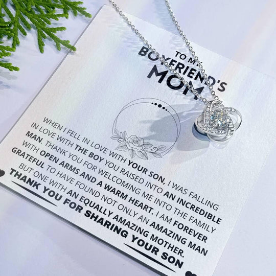 Boyfriend's Mom Gift-Forever Grateful- Love Knot Necklace